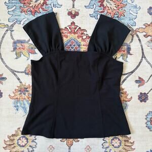 Anthropologie Meadow Rue Rendezvous Top Black Wide Strap Top Medium